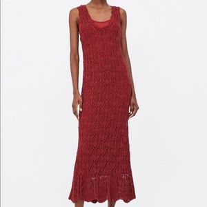 NWOT ZARA OPENWORK KNIT MAXI DRESS